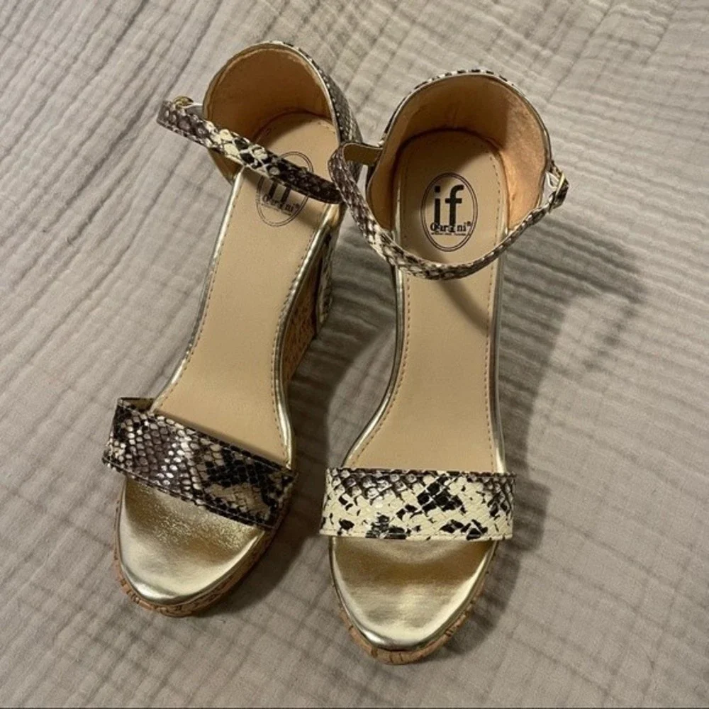 if Carrini Platform Wedge with Ankle Strap